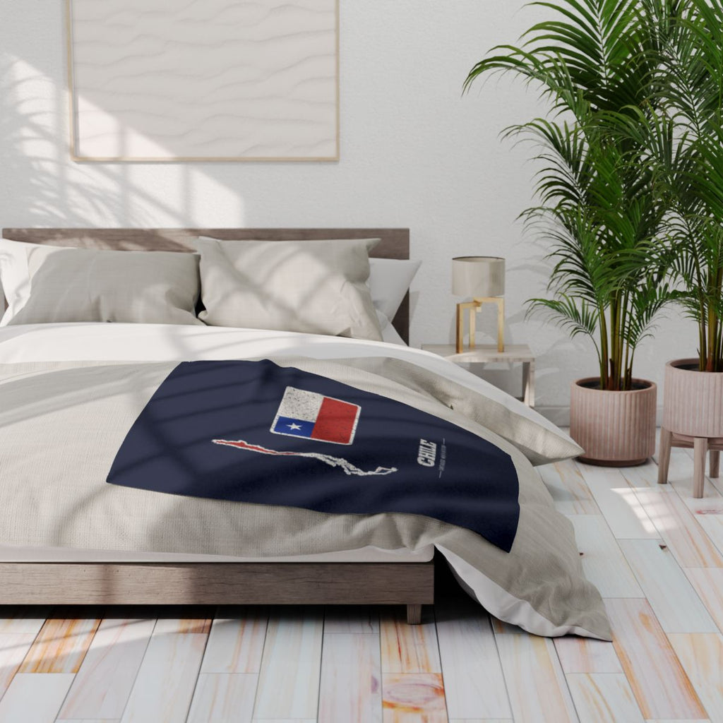 Chile Santiago North Mission flag map fleece blanket by Weak Things view 3