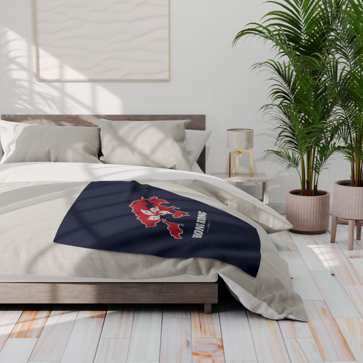 China Hong Kong Mission flag map fleece blanket by Weak Things view 3