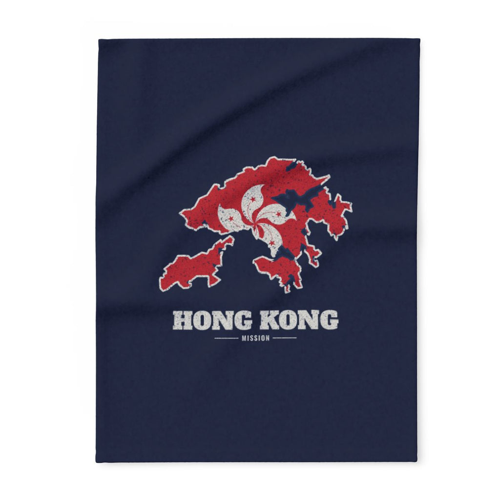 China Hong Kong Mission flag map fleece blanket by Weak Things