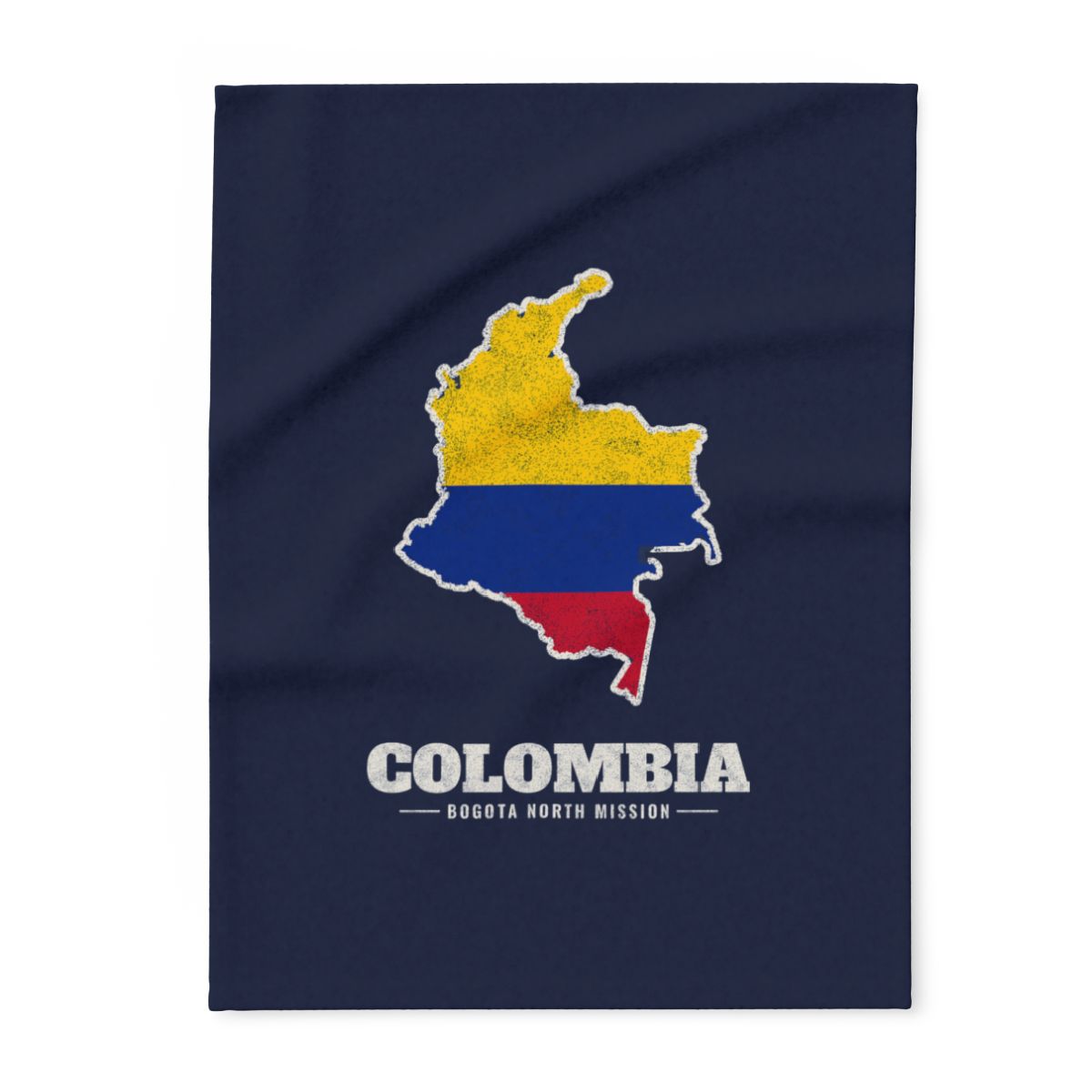 Colombia Bogota North Mission flag map fleece blanket by Weak Things
