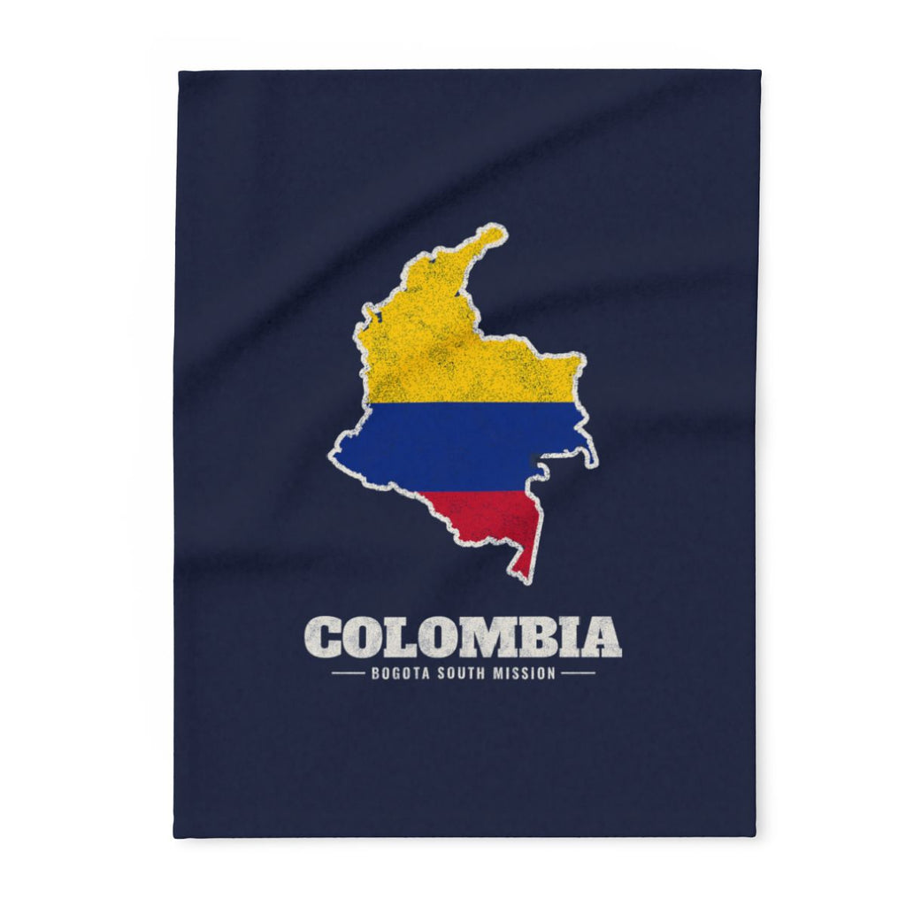 Colombia Bogota South Mission flag map fleece blanket by Weak Things