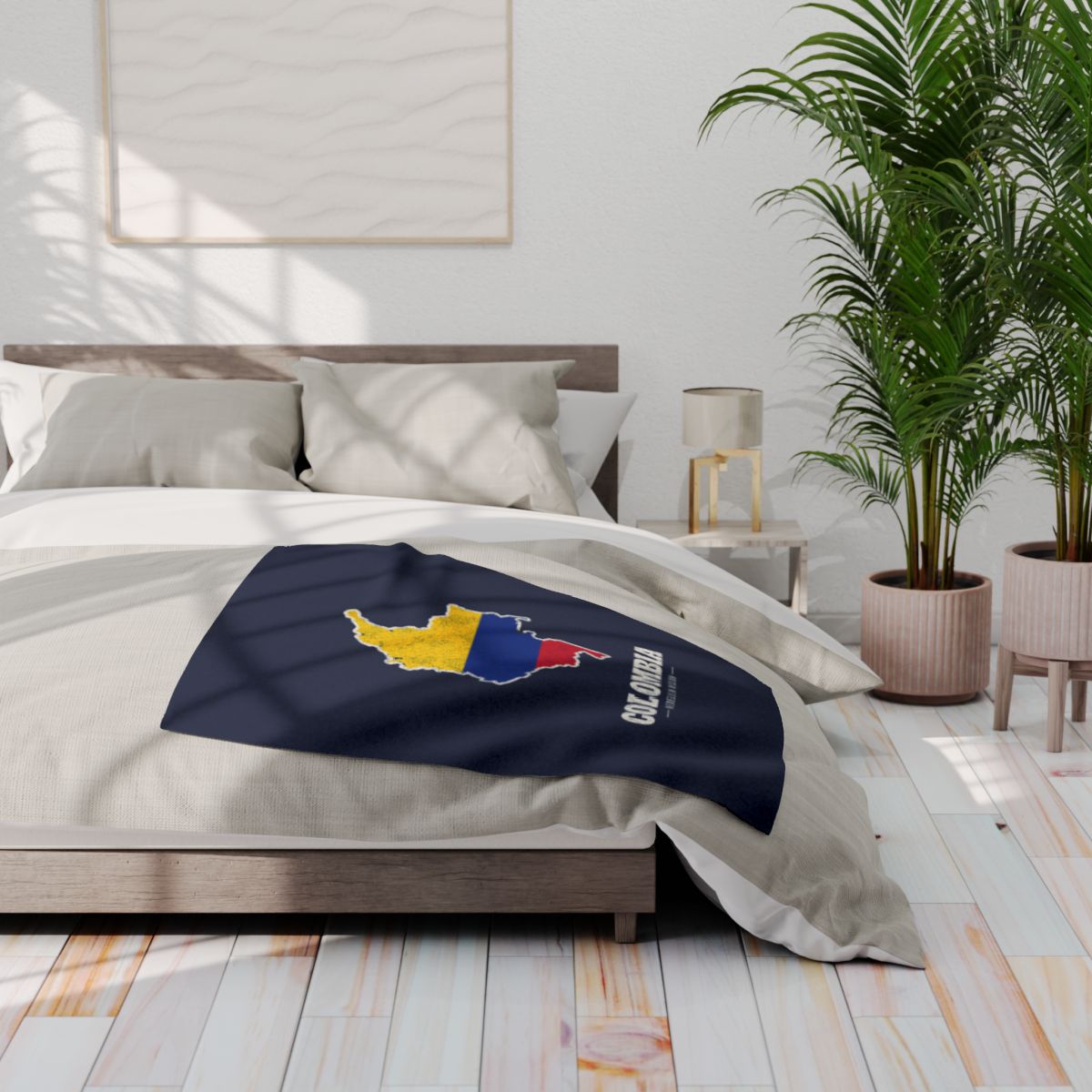 Colombia Medellin Mission flag map fleece blanket by Weak Things view 3