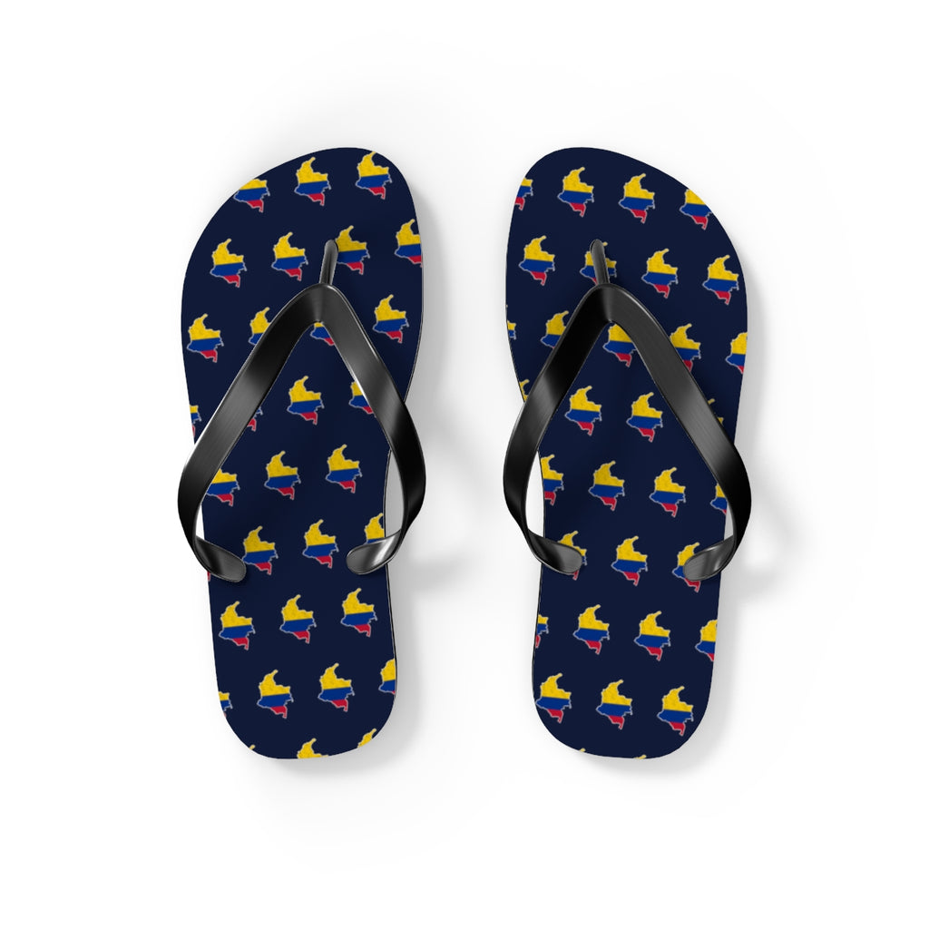 Colombia Mission flag map flip flops by Weak Things view 2