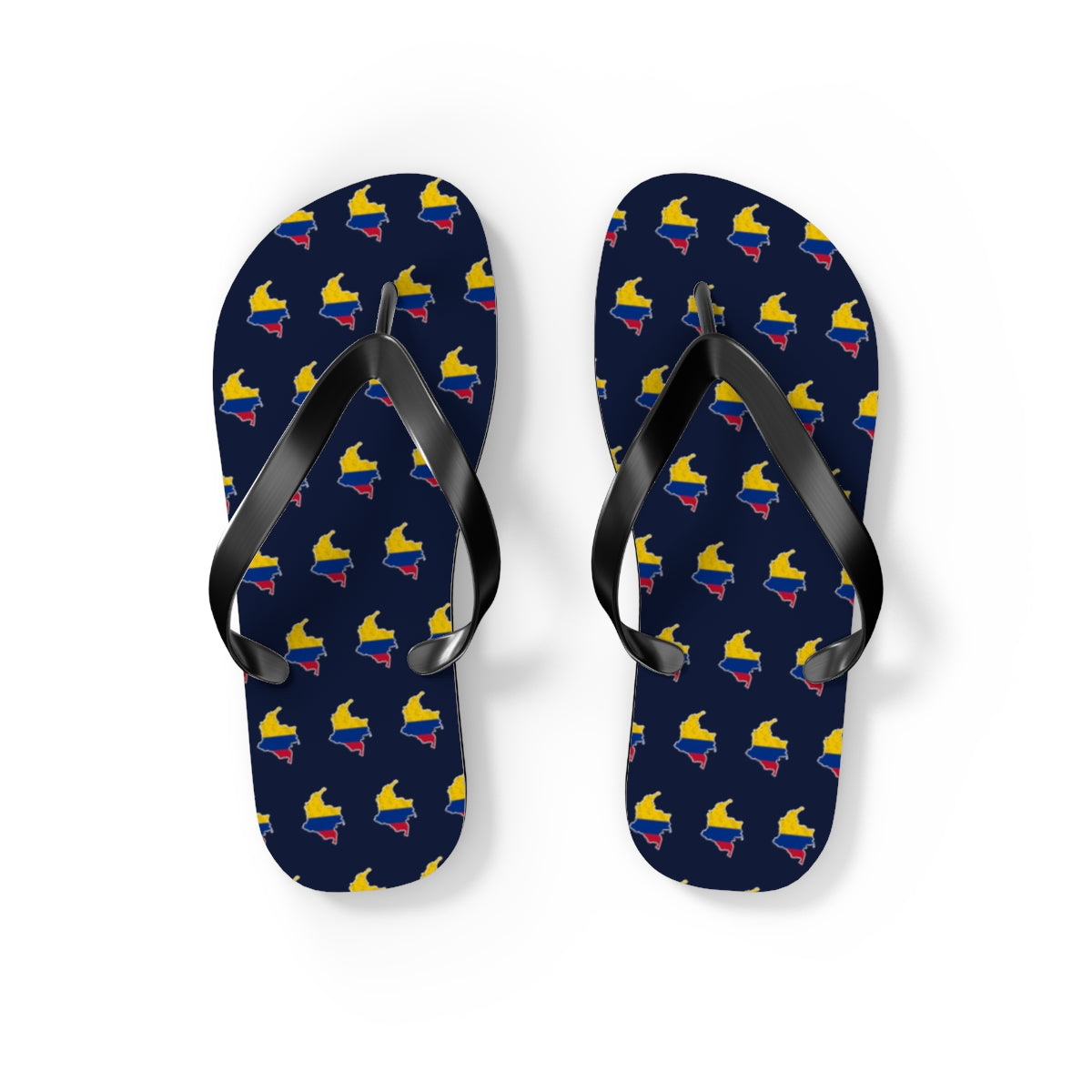 Colombia Mission flag map flip flops by Weak Things view 2