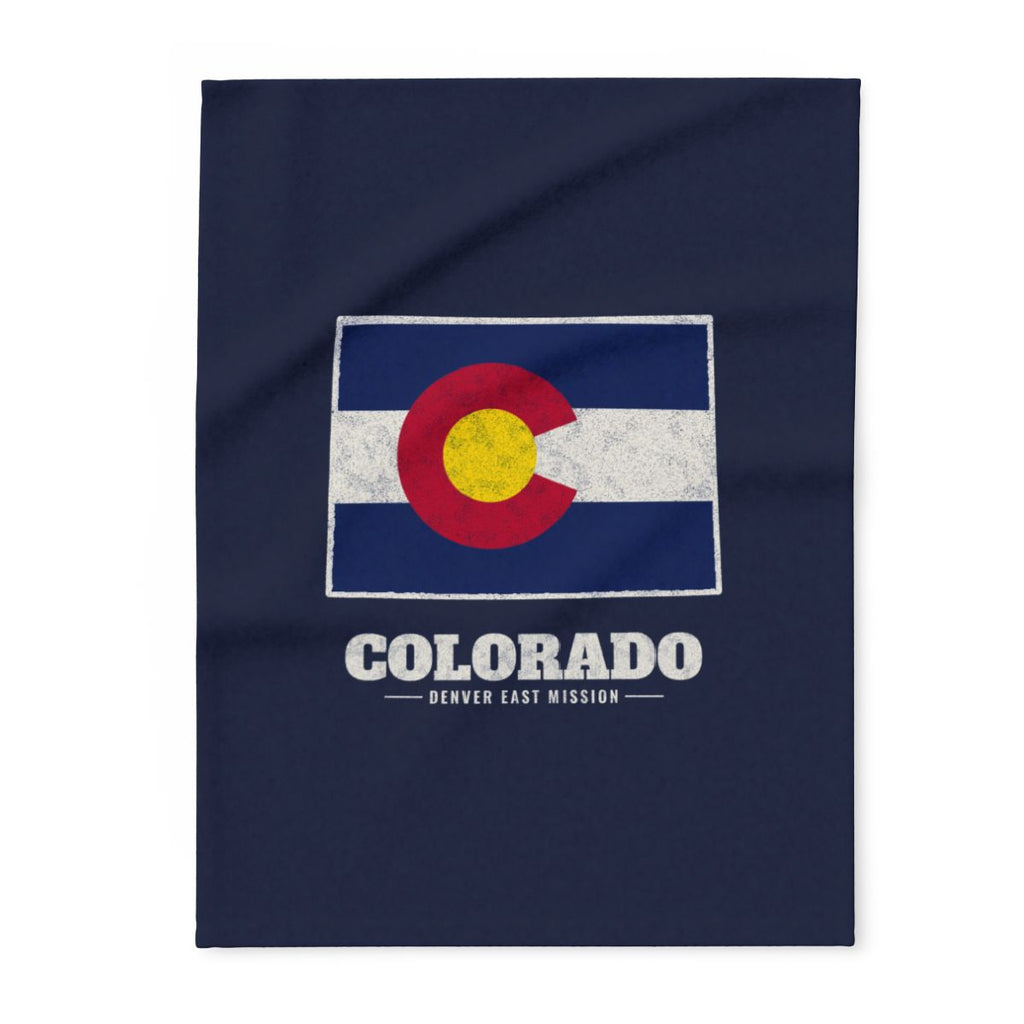 Colorado Denver East Mission flag map fleece blanket by Weak Things