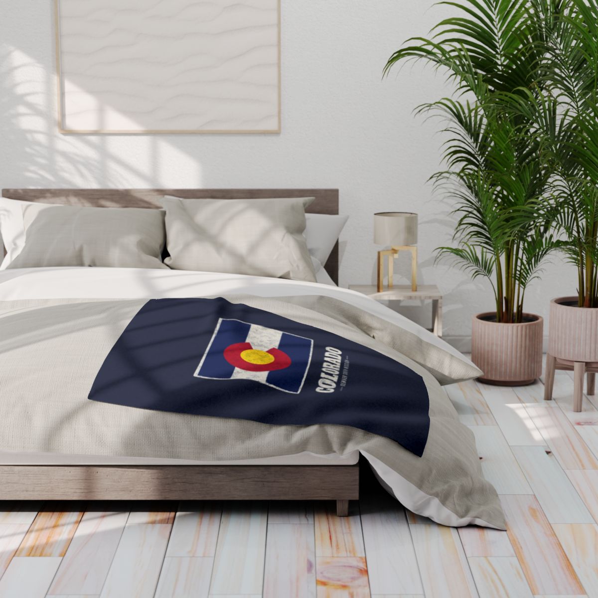 Colorado Denver South Mission flag map fleece blanket by Weak Things view 3