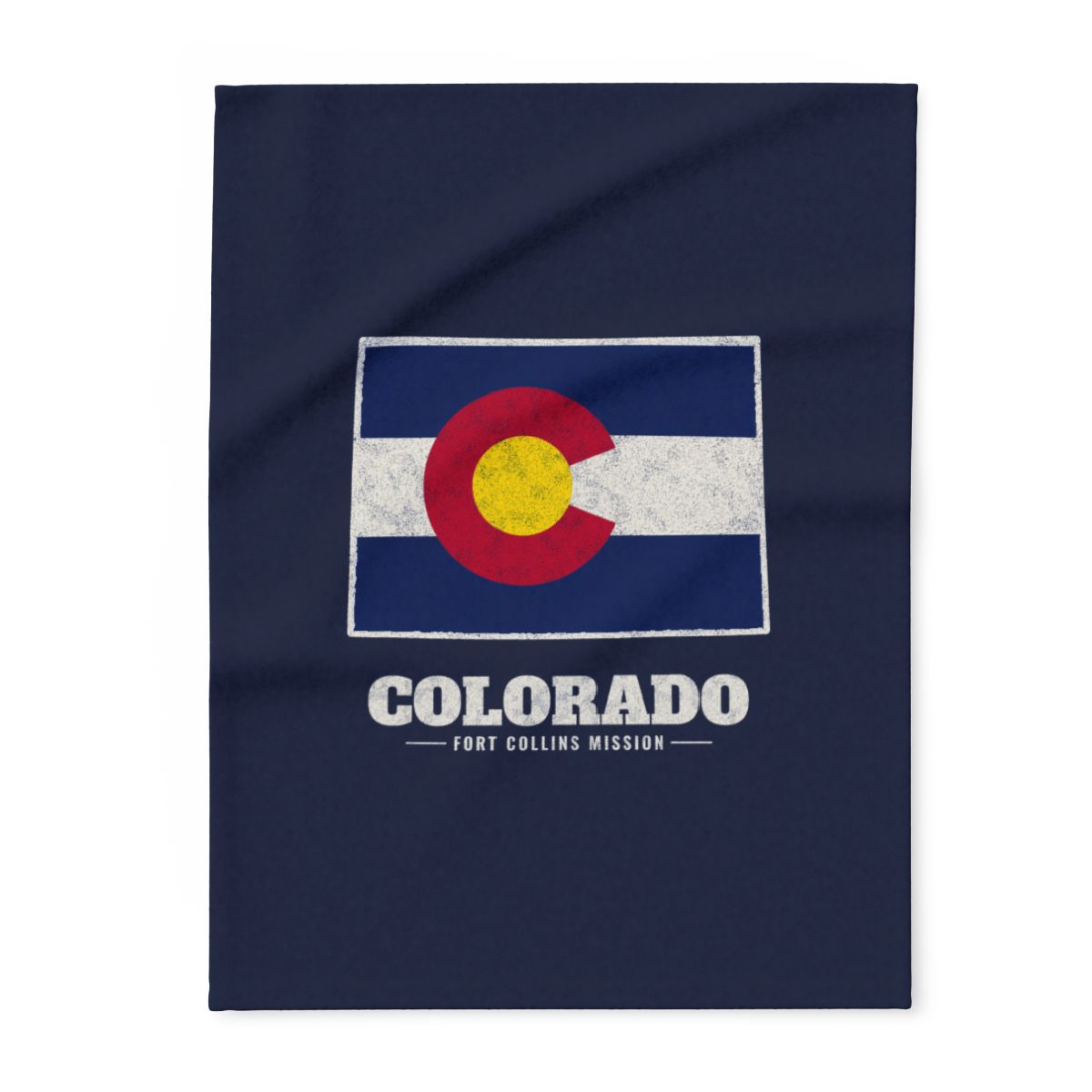 Colorado Fort Collins Mission flag map fleece blanket by Weak Things