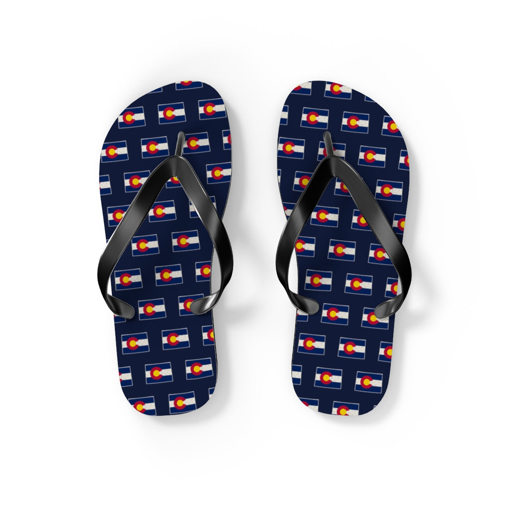 Colorado Mission flag map flip flops by Weak Things view 2