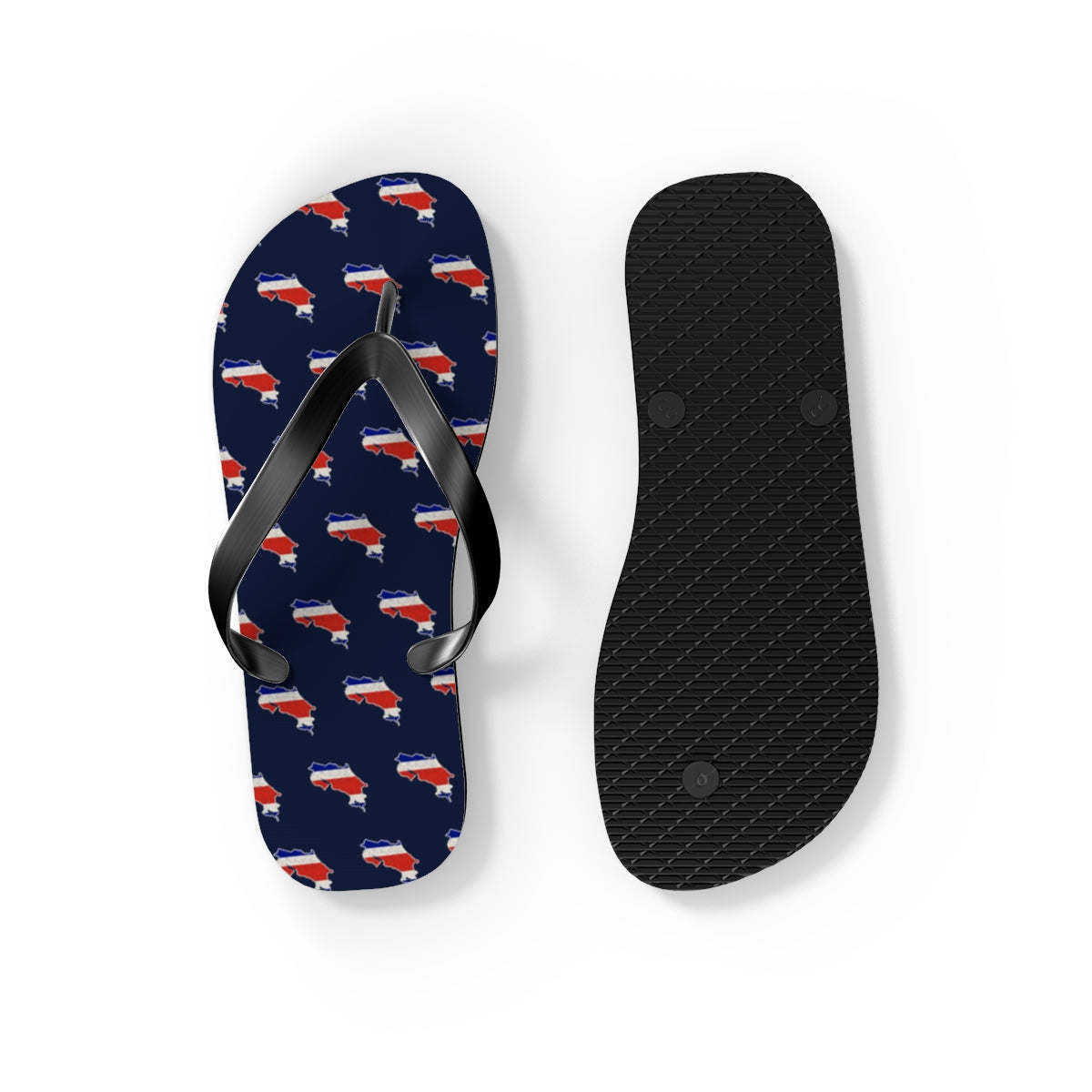 Costa Rica Mission flag map flip flops by Weak Things view 4