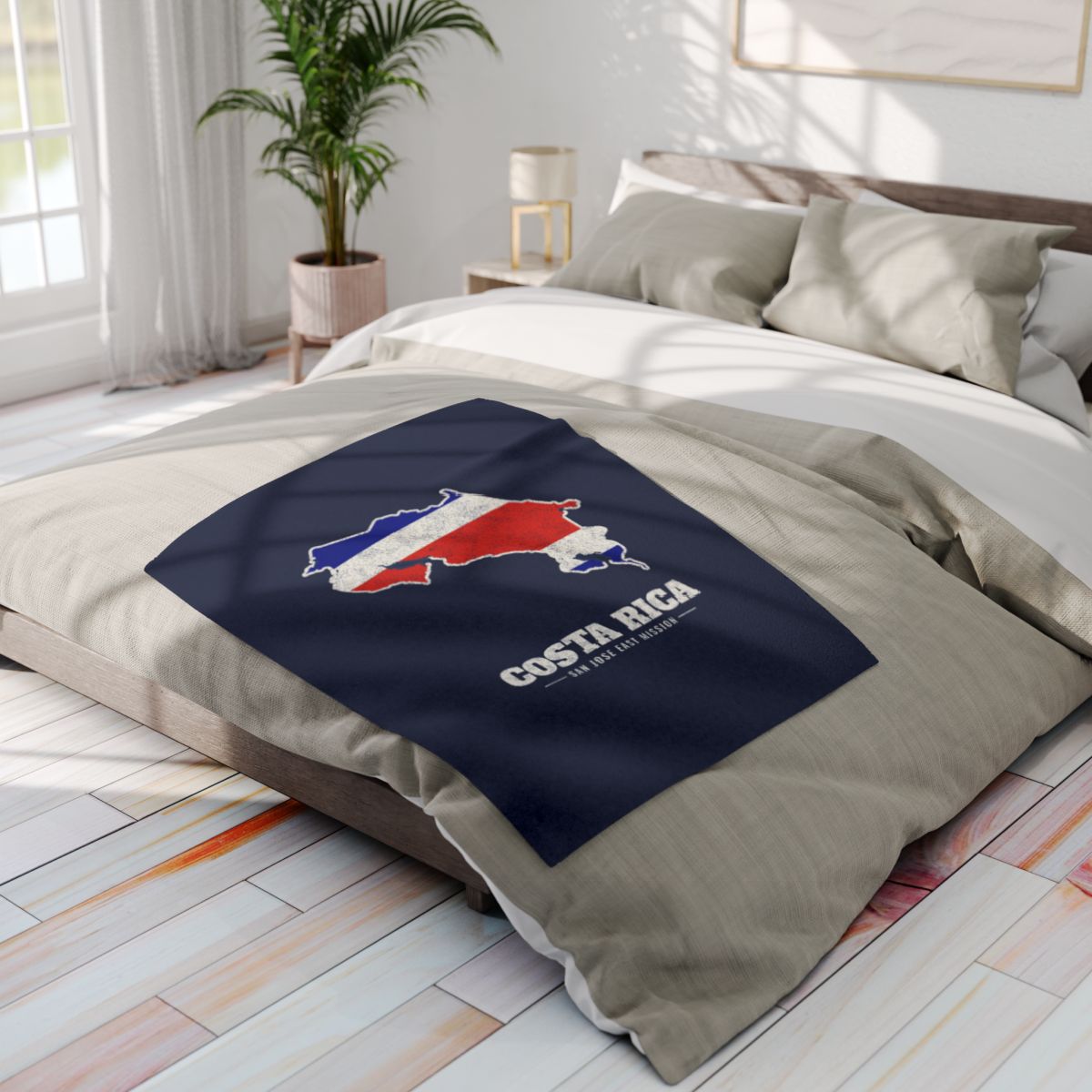 Costa Rica San Jose East Mission flag map fleece blanket by Weak Things view 4