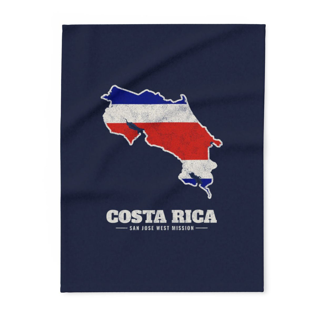 Costa Rica San Jose West Mission flag map fleece blanket by Weak Things