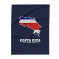 Costa Rica San Jose West Mission flag map fleece blanket by Weak Things