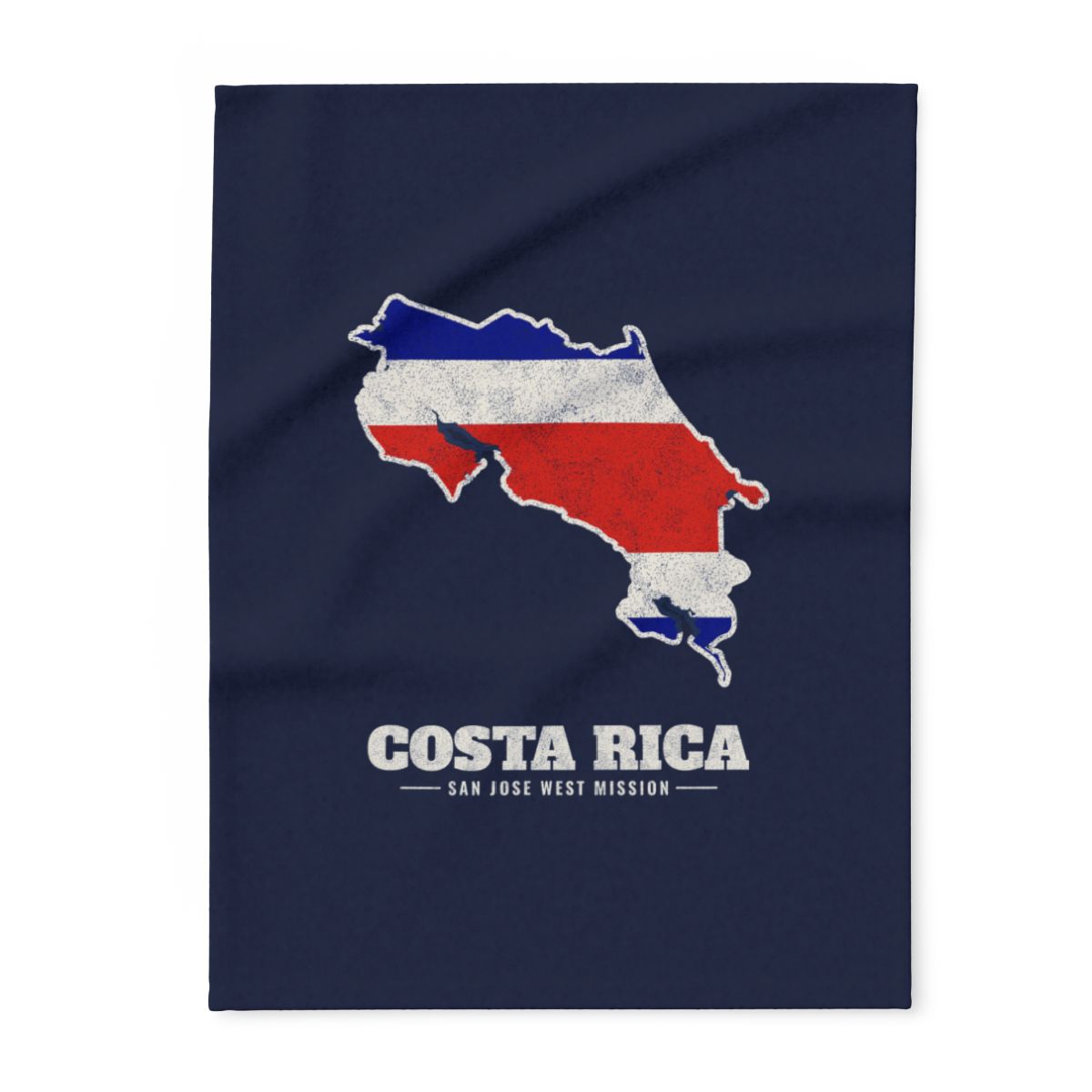 Costa Rica San Jose West Mission flag map fleece blanket by Weak Things