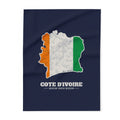 Cote d'Ivoire Abidjan South Mission flag map fleece blanket by Weak Things