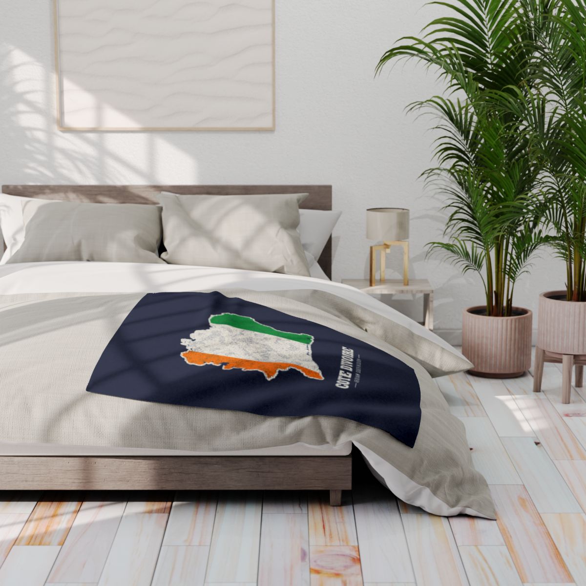 Cote d'Ivoire Abidjan South Mission flag map fleece blanket by Weak Things view 3