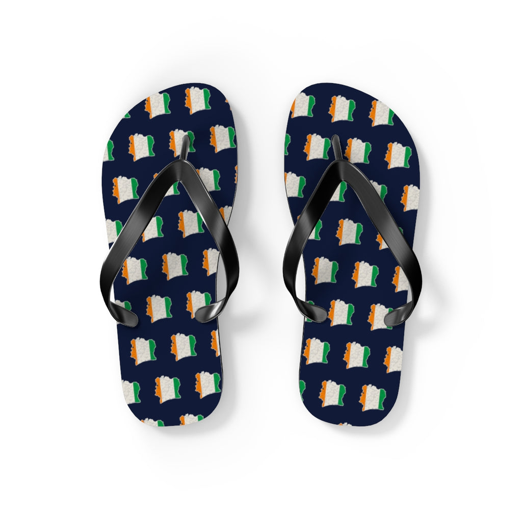 Cote d'Ivoire Mission flag map flip flops by Weak Things view 2