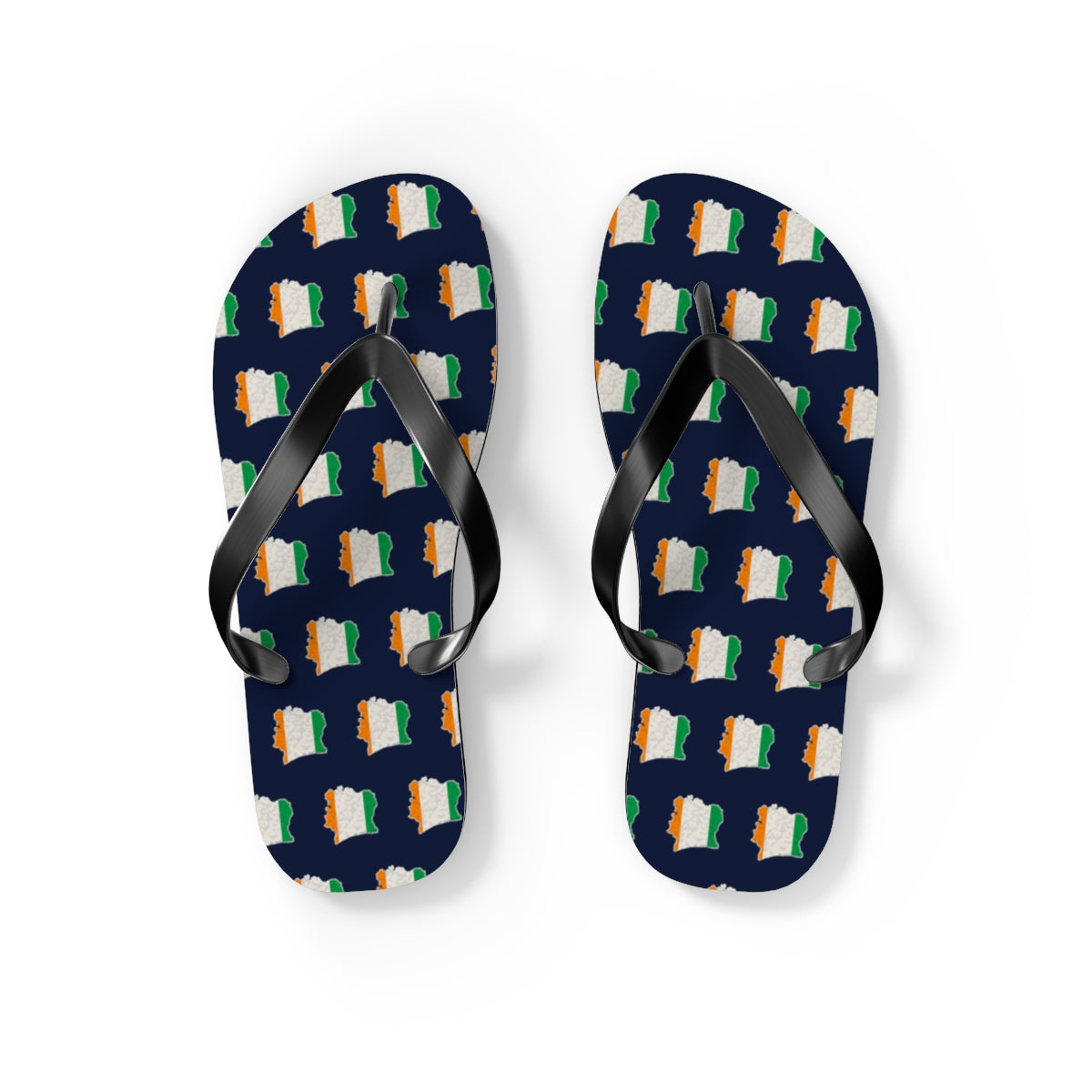 Cote d'Ivoire Mission flag map flip flops by Weak Things view 2
