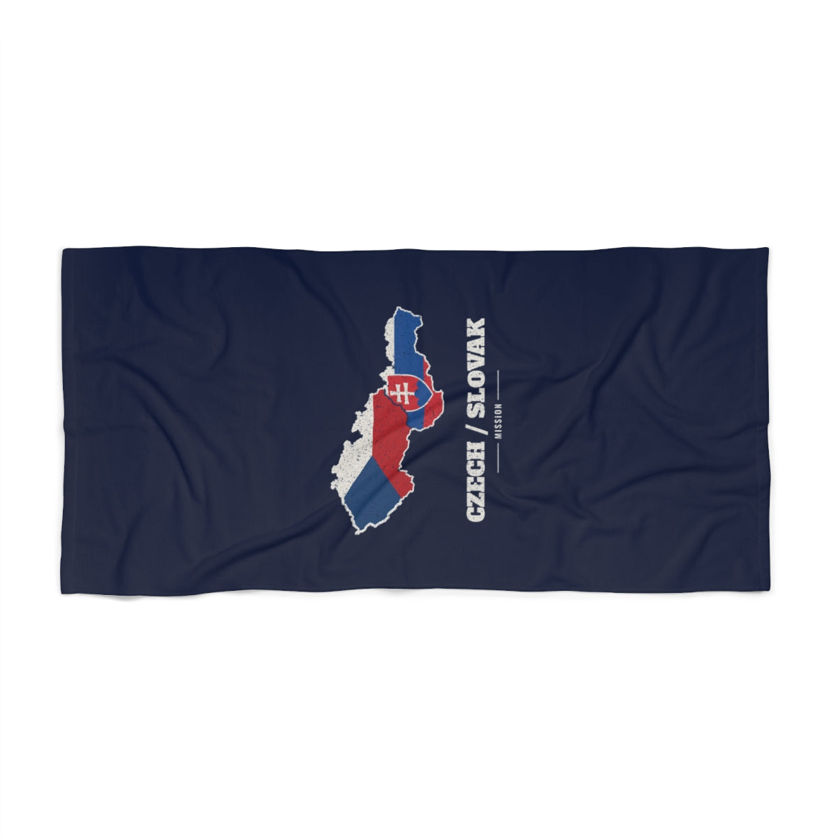 Czech/Slovak Mission flag map beach towel by Weak Things view 2