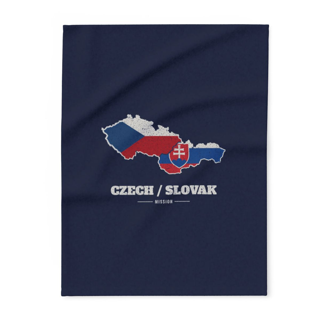 Czech/Slovak Mission flag map fleece blanket by Weak Things