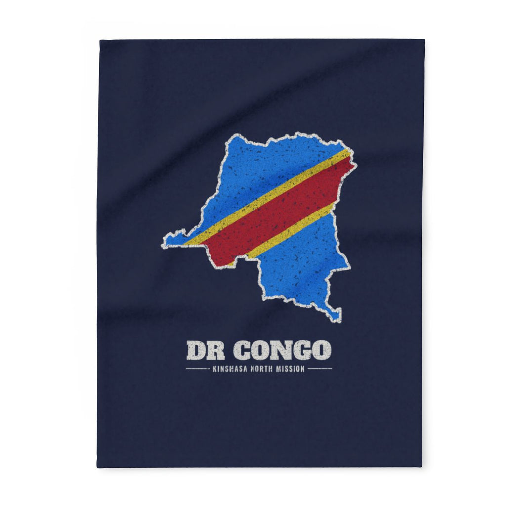 Democratic Republic of the Congo Kinshasa North Mission flag map fleece blanket by Weak Things