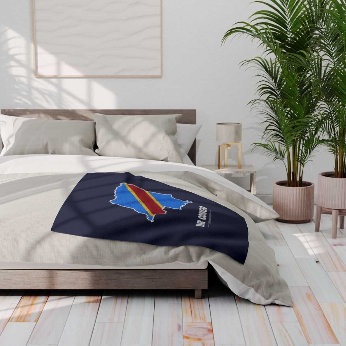Democratic Republic of the Congo Lubumbashi Mission flag map fleece blanket by Weak Things view 3