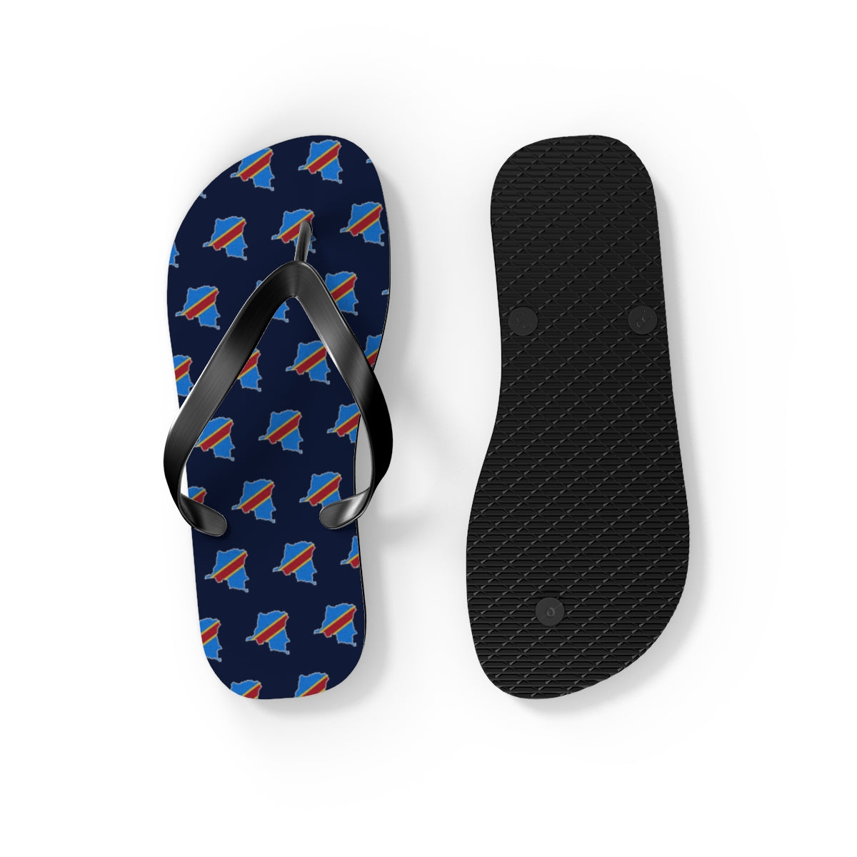 Democratic Republic of the Congo Mission flag map flip flops by Weak Things view 4