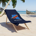 Democratic Republic of the Congo Mwene-Ditu Mission flag map beach towel by Weak Things