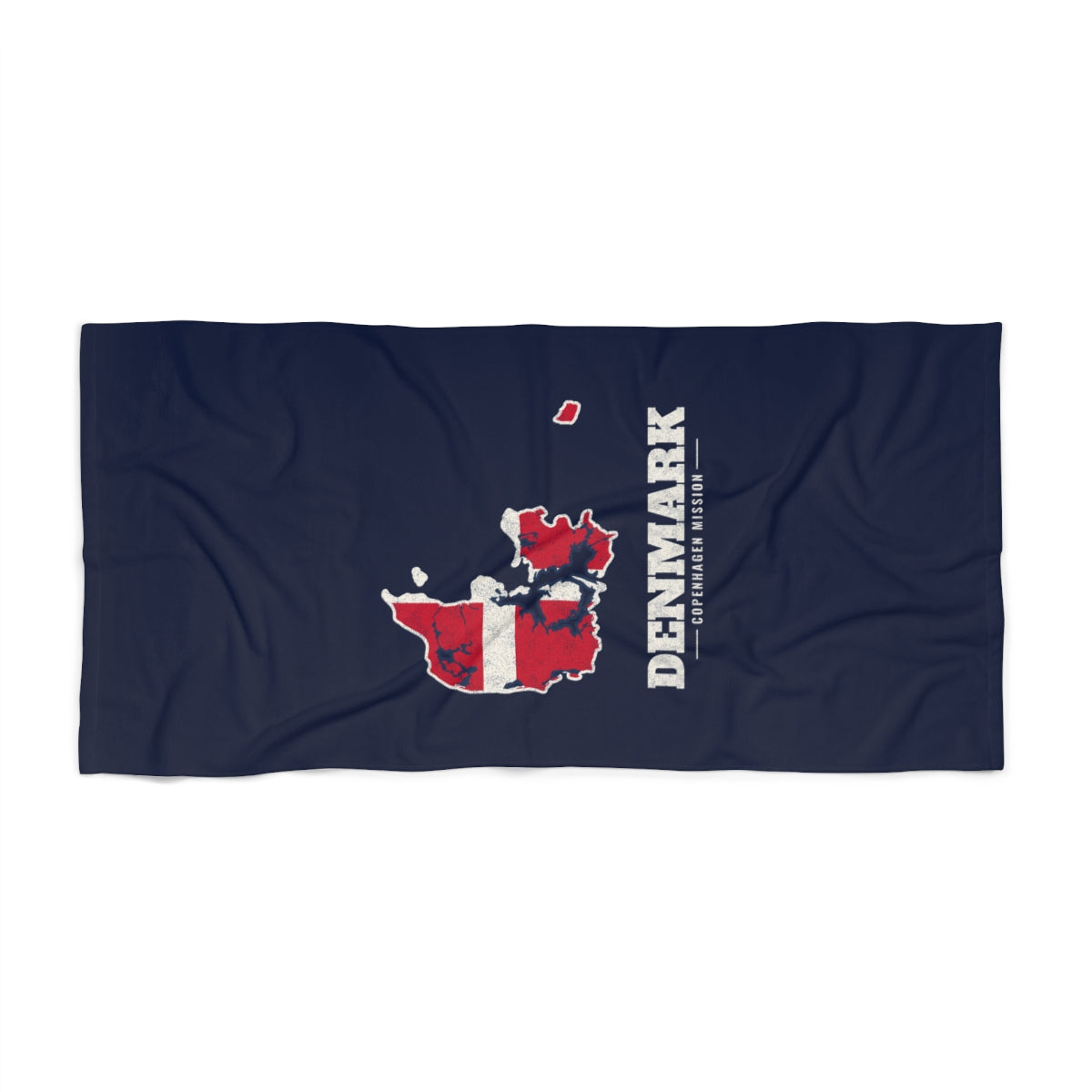 Denmark Copenhagen Mission flag map beach towel by Weak Things view 2