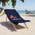 Denmark Copenhagen Mission flag map beach towel by Weak Things