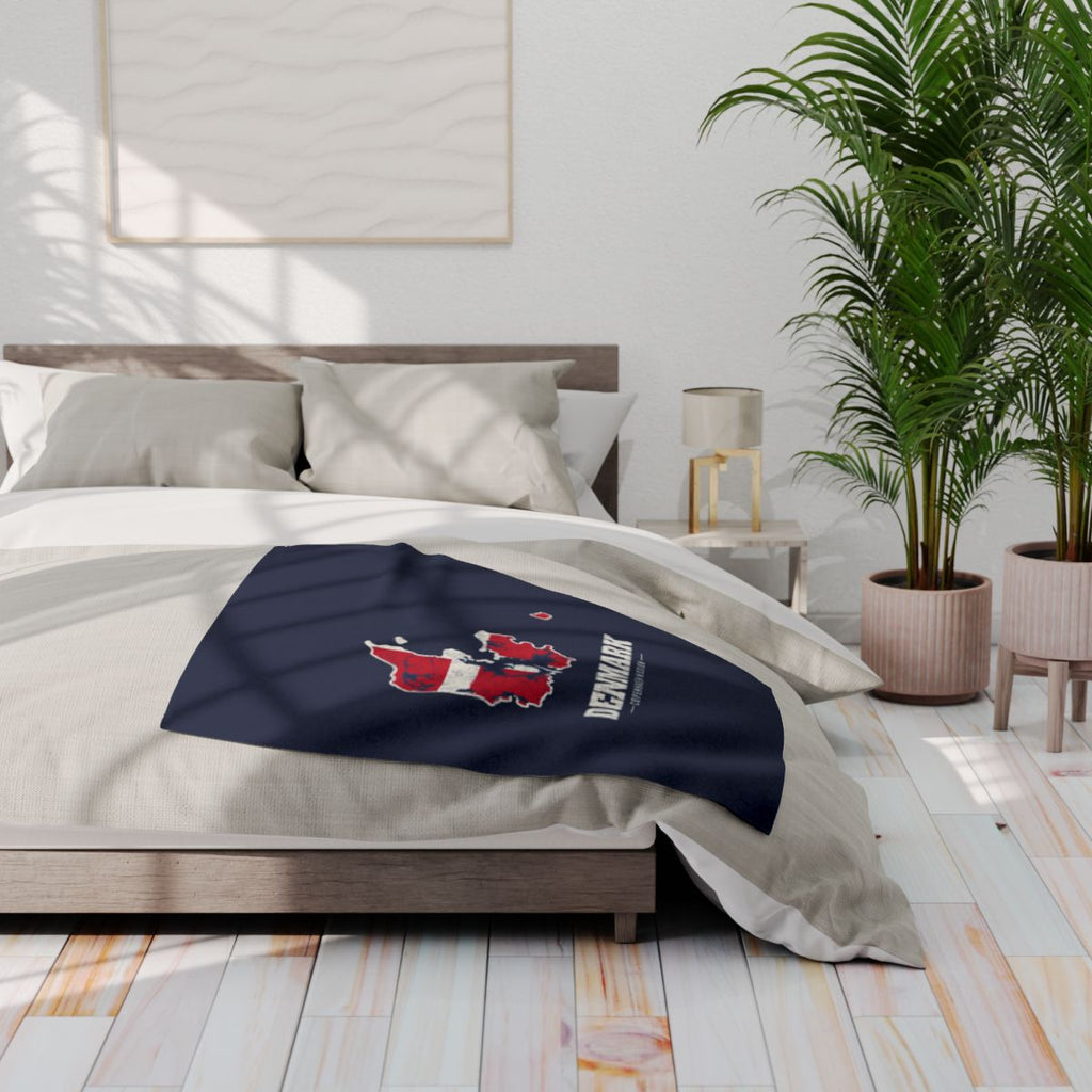 Denmark Copenhagen Mission flag map fleece blanket by Weak Things view 3