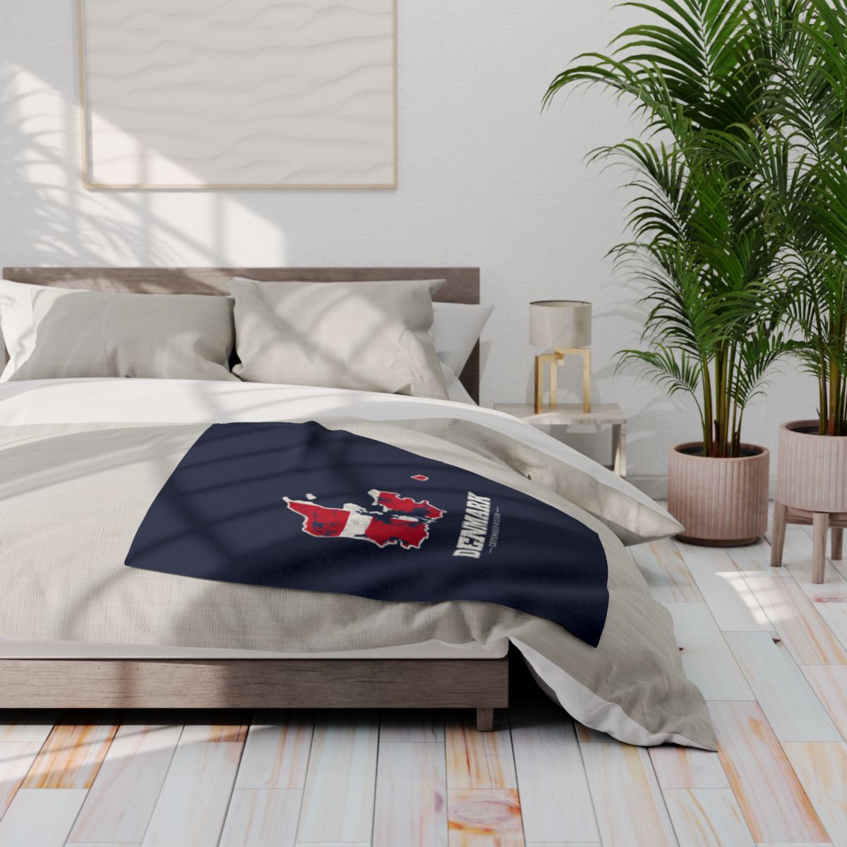 Denmark Copenhagen Mission flag map fleece blanket by Weak Things view 3