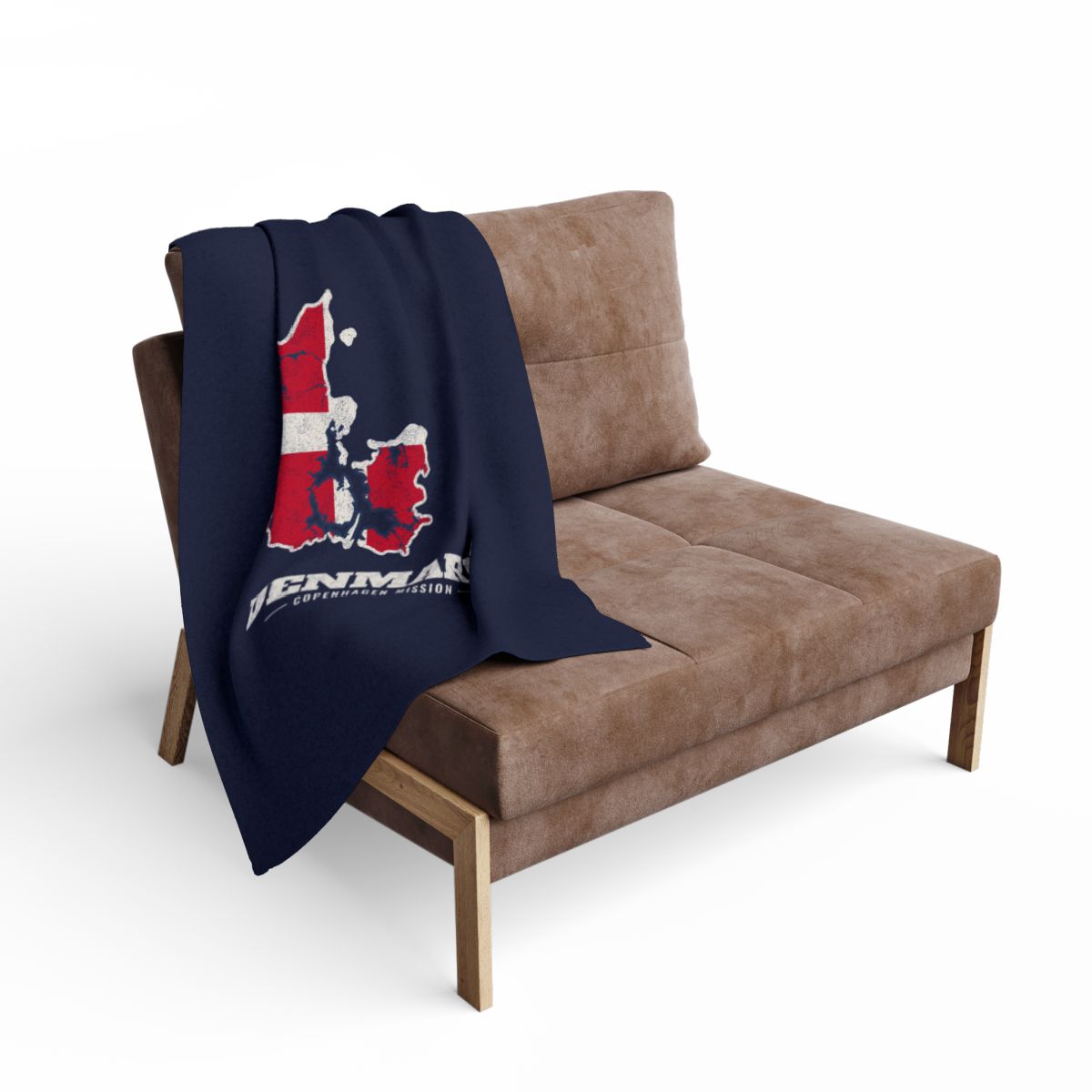 Denmark Copenhagen Mission flag map fleece blanket by Weak Things view 2