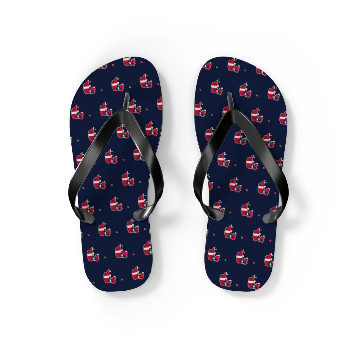 Denmark Mission flag map flip flops by Weak Things view 2