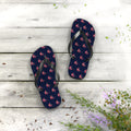 Denmark Mission flag map flip flops by Weak Things