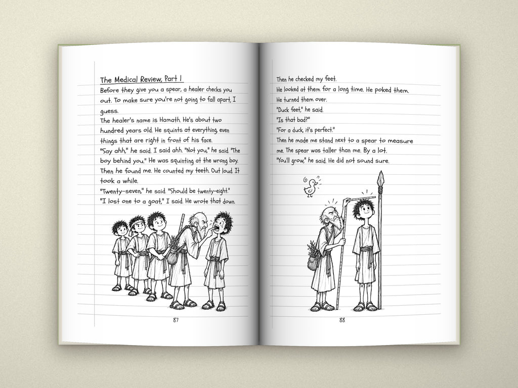 Diary of a Stripling Warrior Book 1 paperback open to pages 87–88