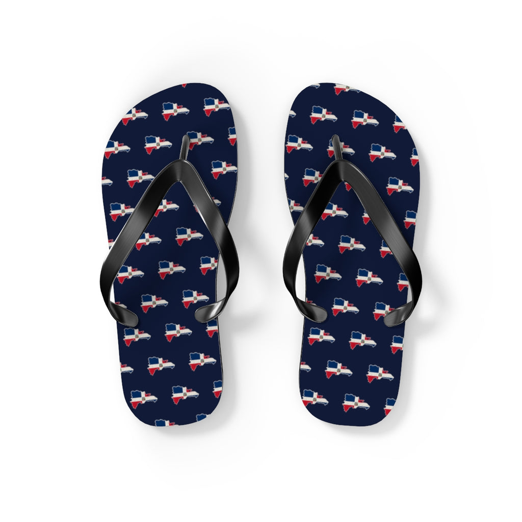Dominican Republic Mission flag map flip flops by Weak Things view 2