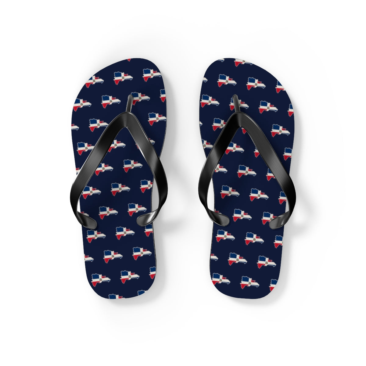 Dominican Republic Mission flag map flip flops by Weak Things view 2