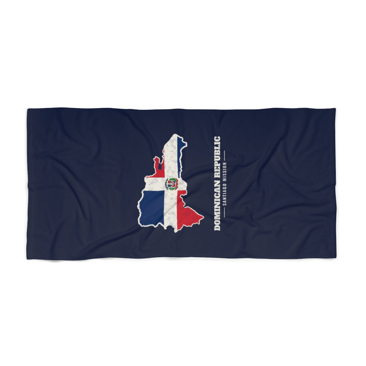 Dominican Republic Santiago Mission flag map beach towel by Weak Things view 2