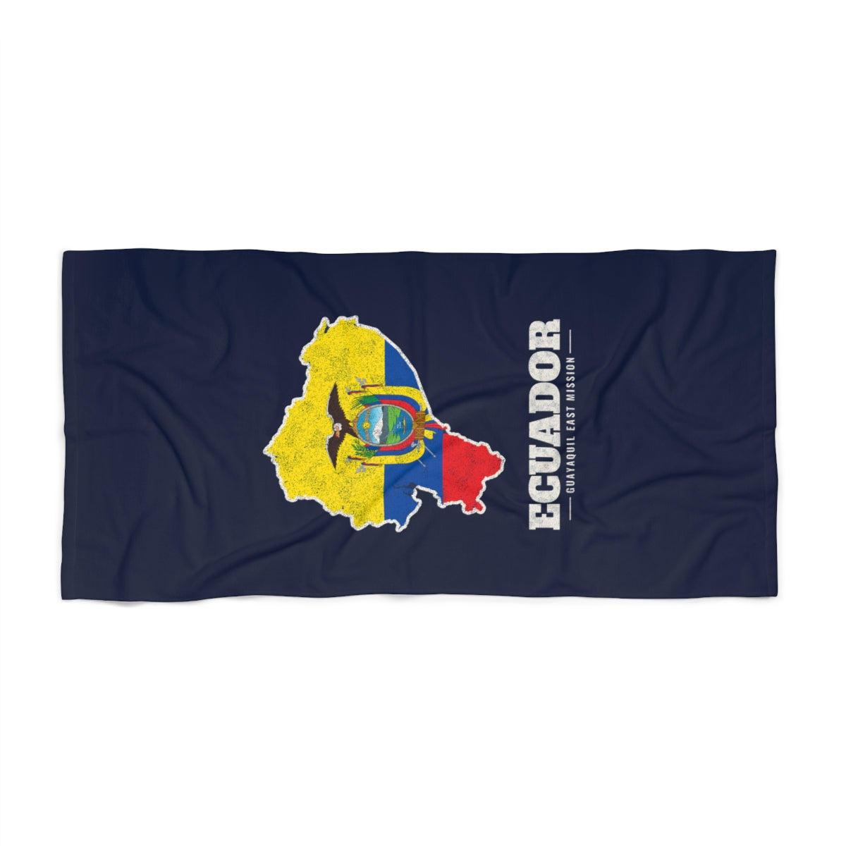 Ecuador Guayaquil East Mission flag map beach towel by Weak Things view 2