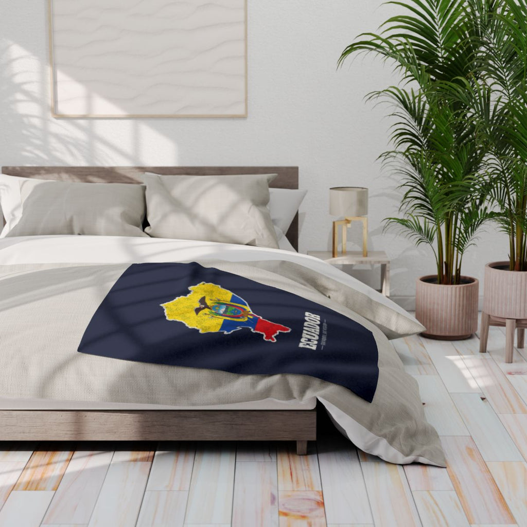 Ecuador Guayaquil East Mission flag map fleece blanket by Weak Things view 3
