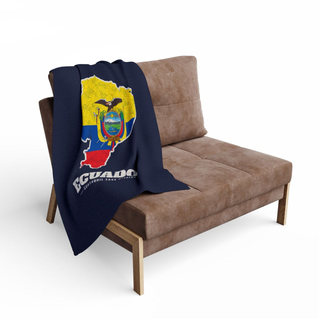 Ecuador Guayaquil East Mission flag map fleece blanket by Weak Things view 2