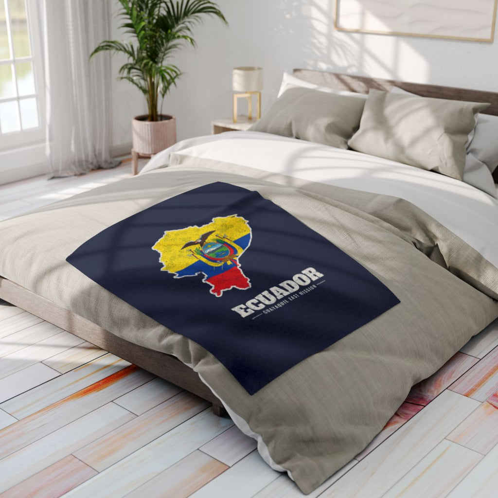 Ecuador Guayaquil East Mission flag map fleece blanket by Weak Things view 4
