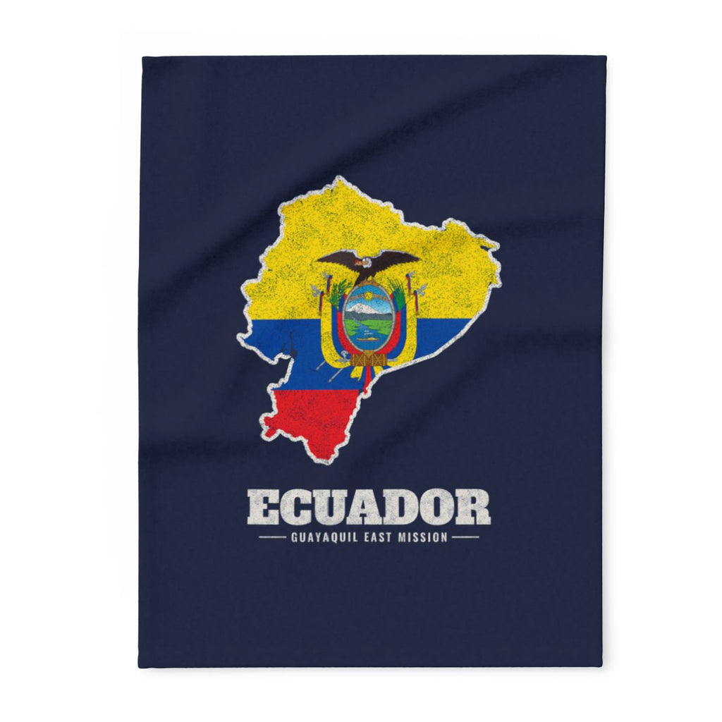 Ecuador Guayaquil East Mission flag map fleece blanket by Weak Things