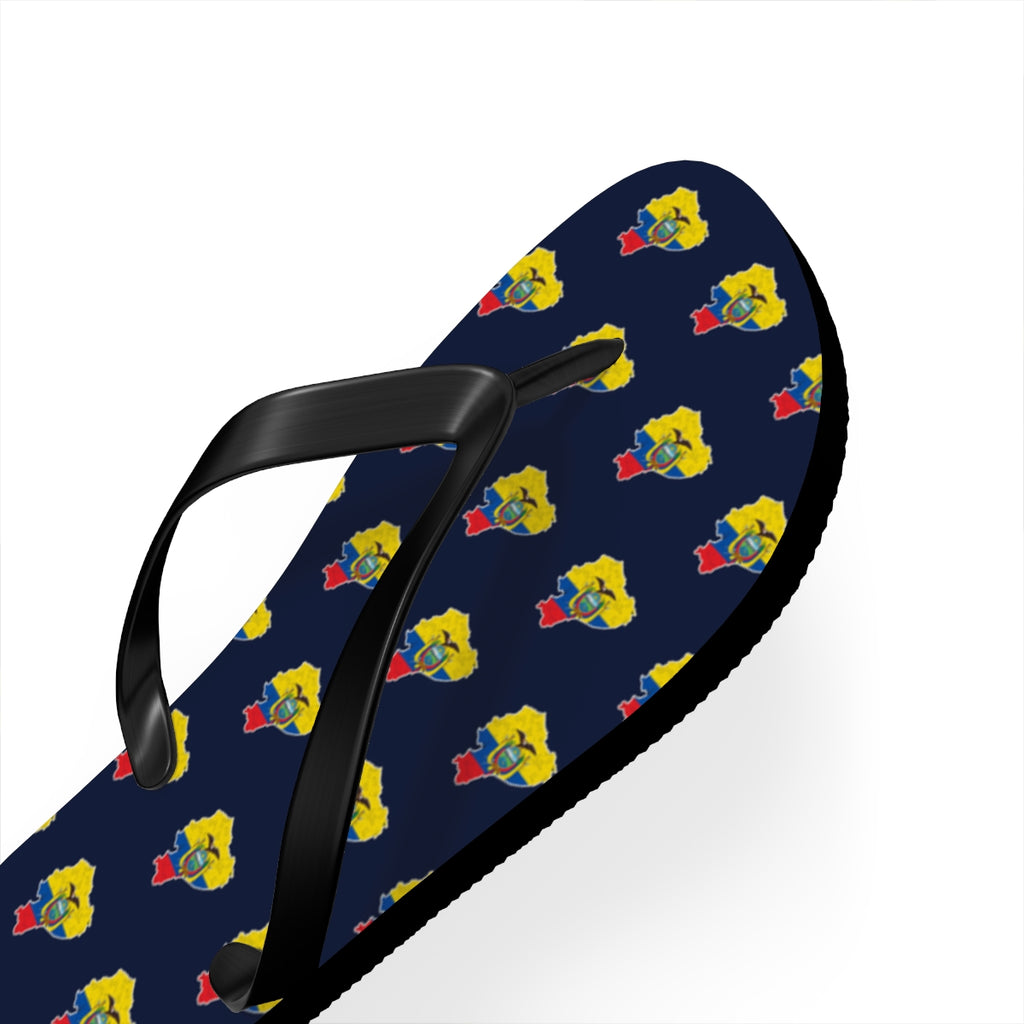 Ecuador Mission flag map flip flops by Weak Things view 3