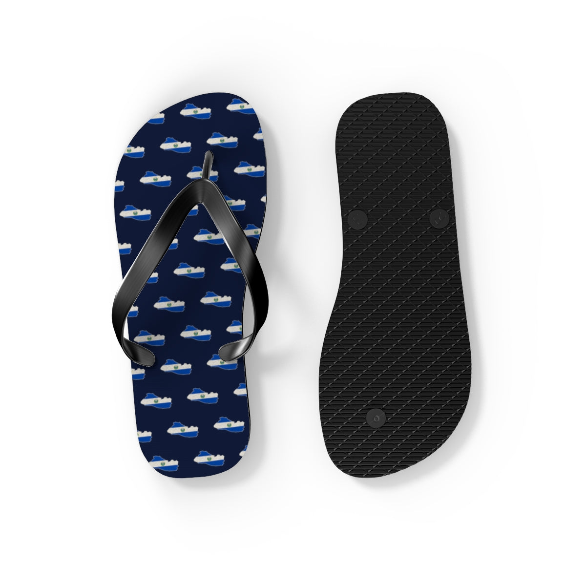 El Salvador Mission flag map flip flops by Weak Things view 4