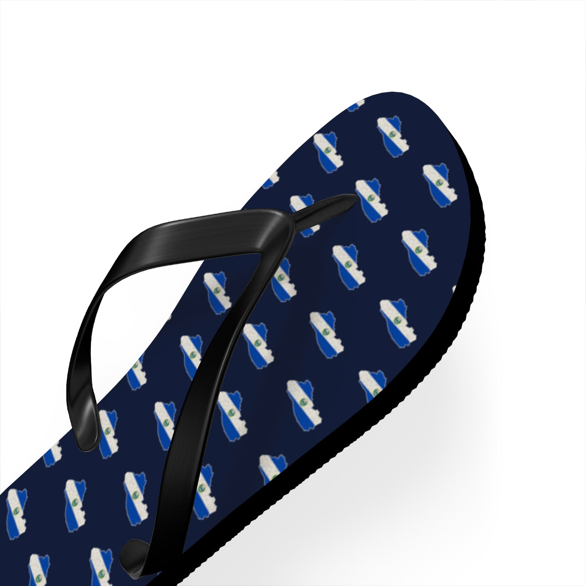 El Salvador Mission flag map flip flops by Weak Things view 3