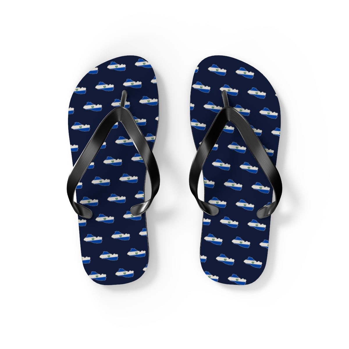 El Salvador Mission flag map flip flops by Weak Things view 2