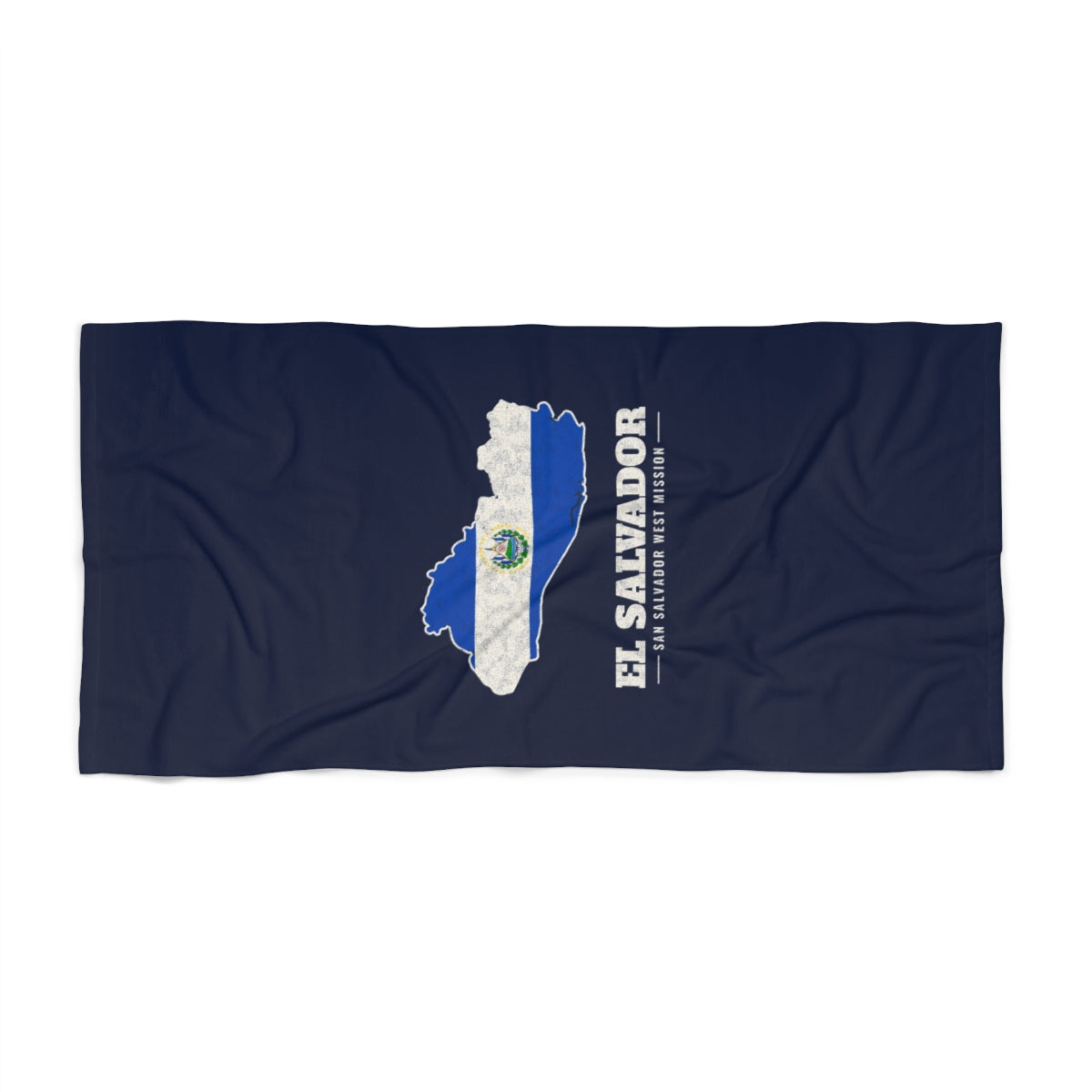 El Salvador San Salvador West Mission flag map beach towel by Weak Things view 2