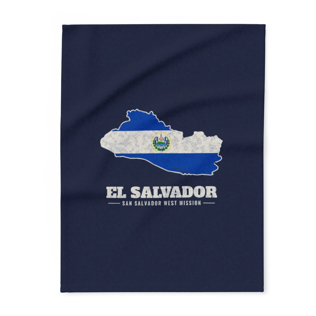 El Salvador San Salvador West Mission flag map fleece blanket by Weak Things