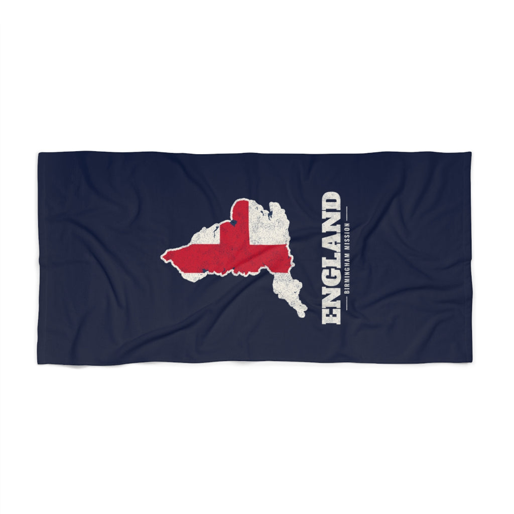England Birmingham Mission flag map beach towel by Weak Things view 2